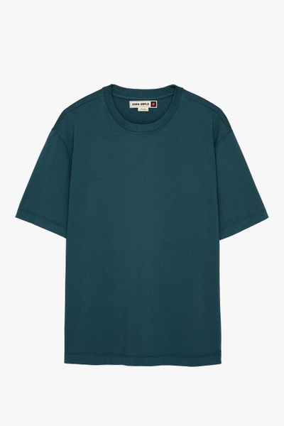 Поло Zara, размер 46, цвет бирюзовый, синий, 100% хлопок - купить по ...