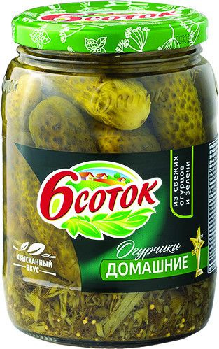 Огурцы 6 соток Домашние маринованные, 680г - купить с доставкой по ...