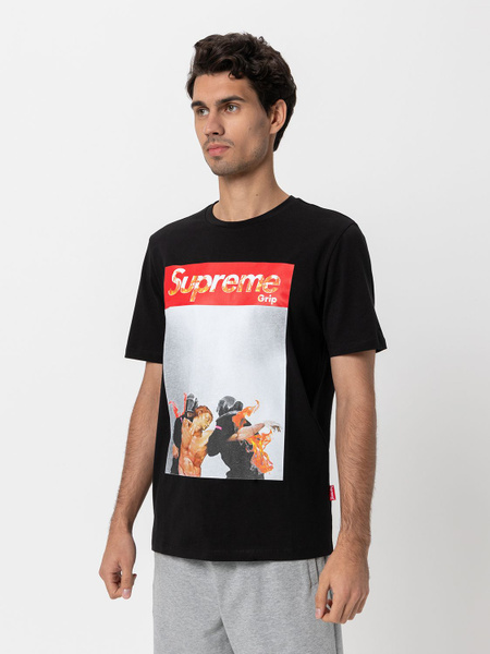 Футболка Supreme, размер 48, цвет черный, 100% хлопок - купить по ...