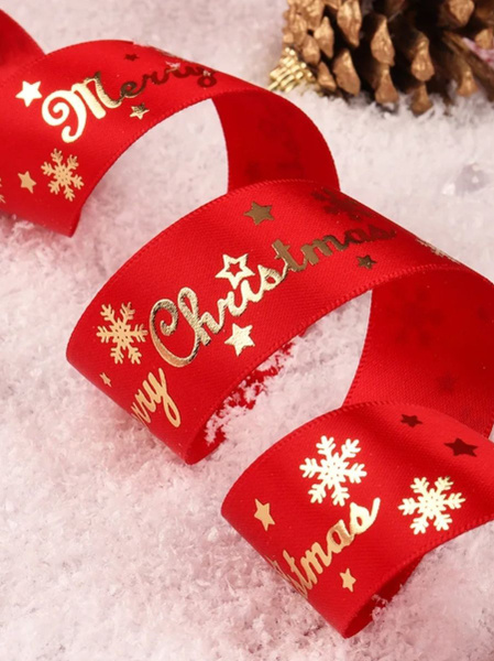 Атласная лента для упаковки подарка/новогодняя лента "Merry Christmas ...