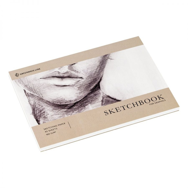 Блокнот для зарисовок А5, 40л, Greenwich Line "Graphics. Outlines" (160 ...