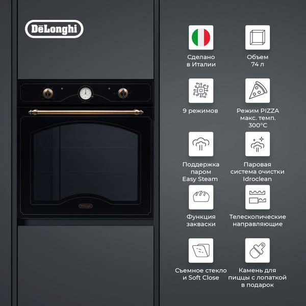 Духовой шкаф электрический встраиваемый 60 см DeLonghi CM 9L AN PPP RUS ...