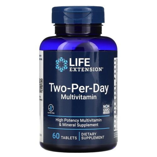 Life Extension Multivitamin Two-Per-Day 60 таблеток, Витамины Ту Пер ...