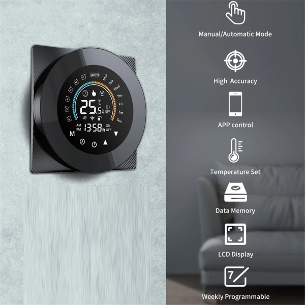 Термостат Tuya Wifi, контроль температуры, белый, нагрев воды (WiFi ...
