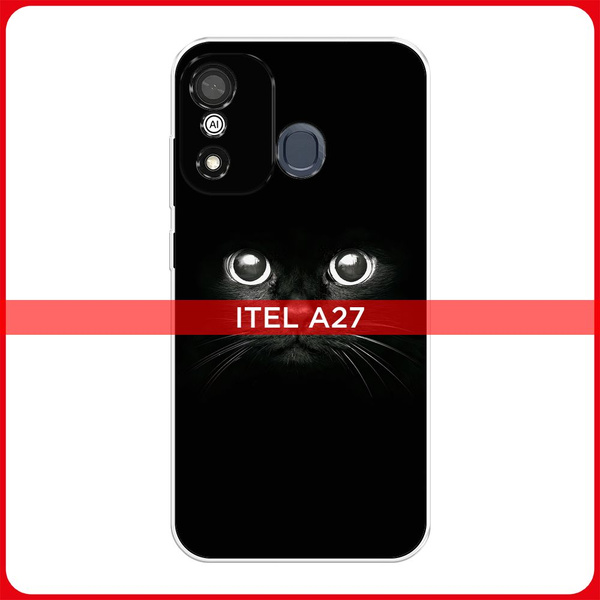 Силиконовый чехол на Itel A27 / Ител А27 Взгляд черной кошки - купить с ...
