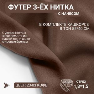 Футер трехнитка с начесом с кашкорсе 23-03, Турция - купить с доставкой ...