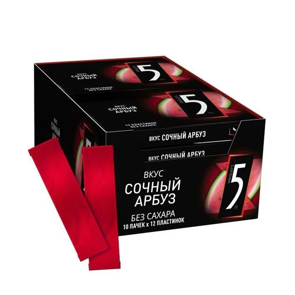 Жевательная резинка Five Cyclone Сочный арбуз, без сахара, 31.2 г 10 шт ...