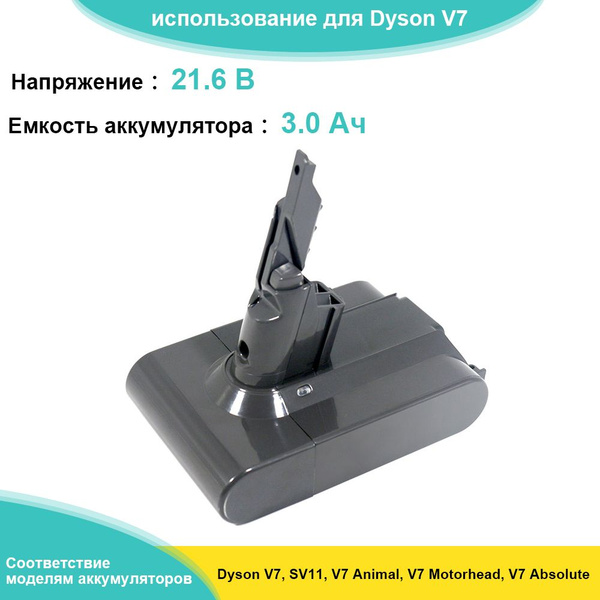 Аккумулятор для пылесоса Dyson V7 (SV11) 3.0Ah 21.6V Li-ion Замена ...
