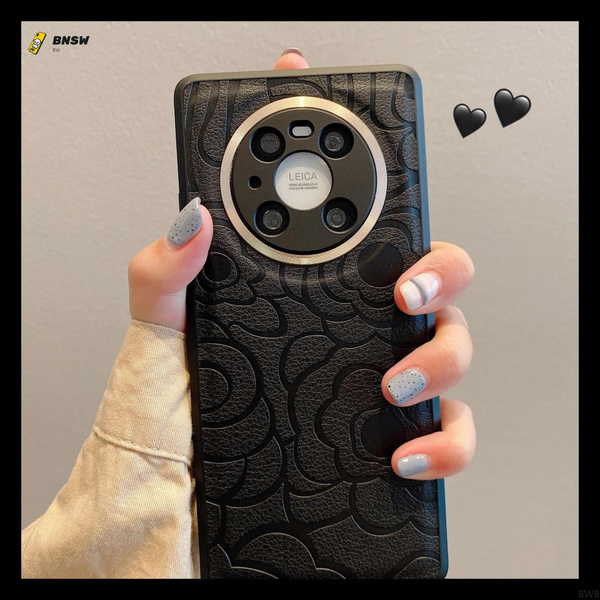 Для Huawei Mate 50 Pro 3D кожаный чехол телефона с металлическим ...