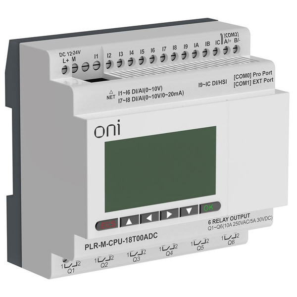 Программируемый контроллер ONI микро ПЛК PLR-M. CPU DI12/DO06(T) 24В DC ...