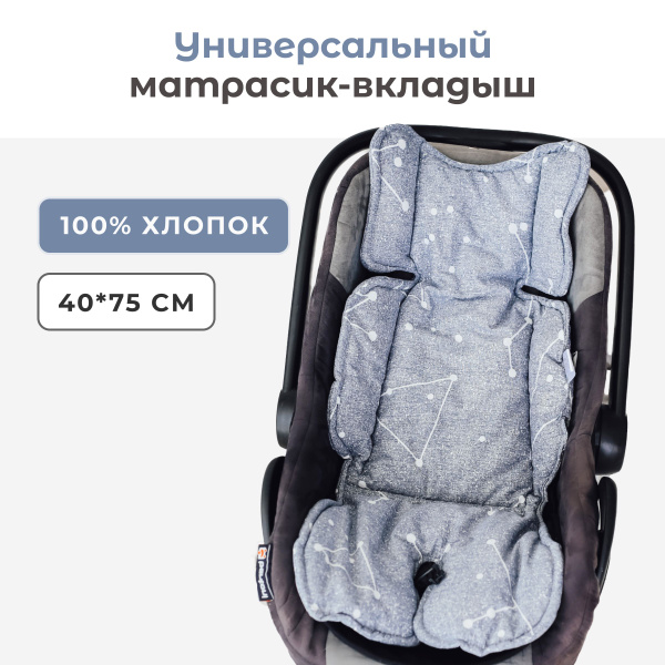 Всесезонный мягкий матрасик в коляску для новорожденных / Хлопковый ...