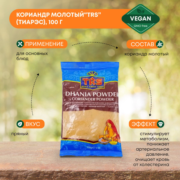 Кориандр молотый приправа и специи без ГМО TRS, 100г - купить с ...