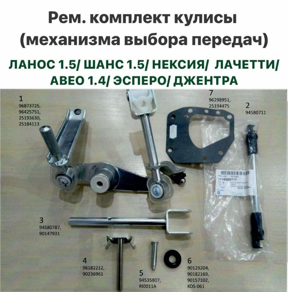 Полный ремкомплект кулисы на Lacetti Lanos Nexia кулиса Лачетти Кулиса ...