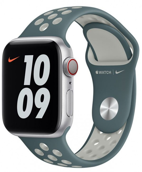Ремешок силиконовый Hasta/Light Silver Nike Sport Band (Серо-зелёный ...