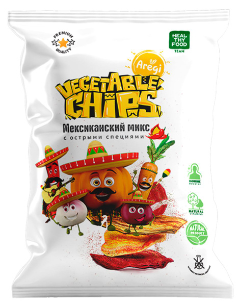 Чипсы овощные Ареги мексиканский микс Ареги м/у, 50 г (в заказе 1 штука ...