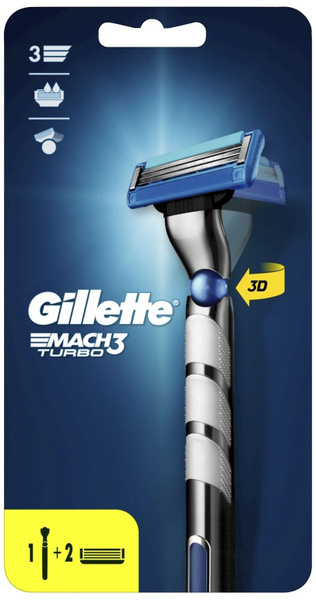Мужская бритва Gillette MACH3 Turbo RED 2кассеты - купить с доставкой ...
