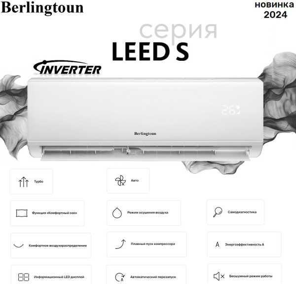 Сплит система Berlingtoun LEEDS Inverter BR-12TIN1до 35 кв - купить по ...