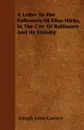 A Letter To The Followers Of Elias Hicks, In The City Of Baltimore And Its Vicinity - Joseph John Gurney