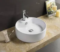 Раковина для ванной / Раковина накладная CeramaLux 9008В белый с переливом. Похожие товары