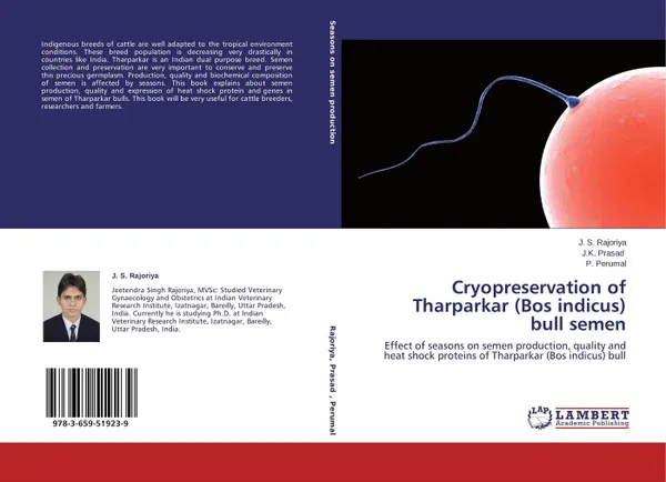 Обложка книги Cryopreservation of Tharparkar (Bos indicus) bull semen, J. S. Rajoriya,J.K. Prasad and P. Perumal