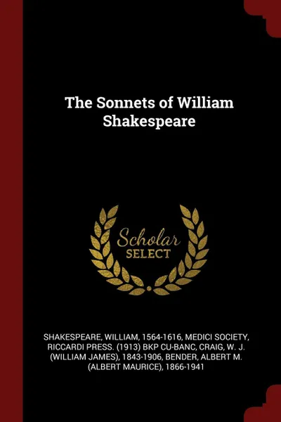 Обложка книги The Sonnets of William Shakespeare, William Shakespeare, Riccardi Press. bkp CU-BANC