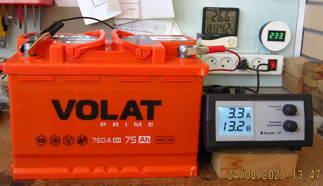 После 9 лет правильного ухода и подзарядки раз в месяц, родной TUBOR показывает 45% емкости и из 24 выбрал этот VOLAT по цена/качество.  Разумеется, чтобы не терять сразу 10-20% емкости, ПЕРЕД УСТАНОВКОЙ  на машину был подзаряжен С/20 током (3А) до 14,8 В и отстоялся ночь.