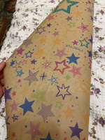 Упаковочная бумага для подарков крафтовая Звездочки 70х100 см 1 лист #14, Хабиба А.
