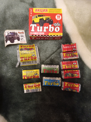 Жевательная резинка Turbo ассорти вкусов, 4,5 гр. х 10 штук / ТУРБО ...