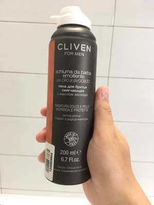 Cliven for men пена для бритья смягчающая с маслом авокадо