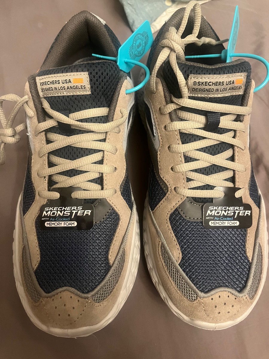 custom review-Skechers Monster Амортизация Износостойкие Низкие Кроссовки для Бега Мужские Умбра