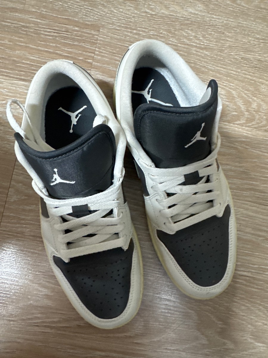 custom review-Jordan Air Jordan 1 Low 'Jade Smoke' Устойчивый к истиранию Низкий Топ Винтажные Баскетбольные Кроссовки Унисекс Черный Зеленый