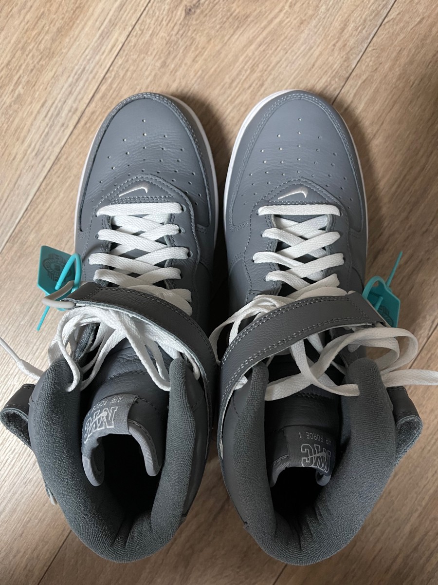 custom review-Nike Air FORCE 1 QS JEWEL 'NYC Cool' GREY' MID Скейтбординг Кроссовки Unisex Серый