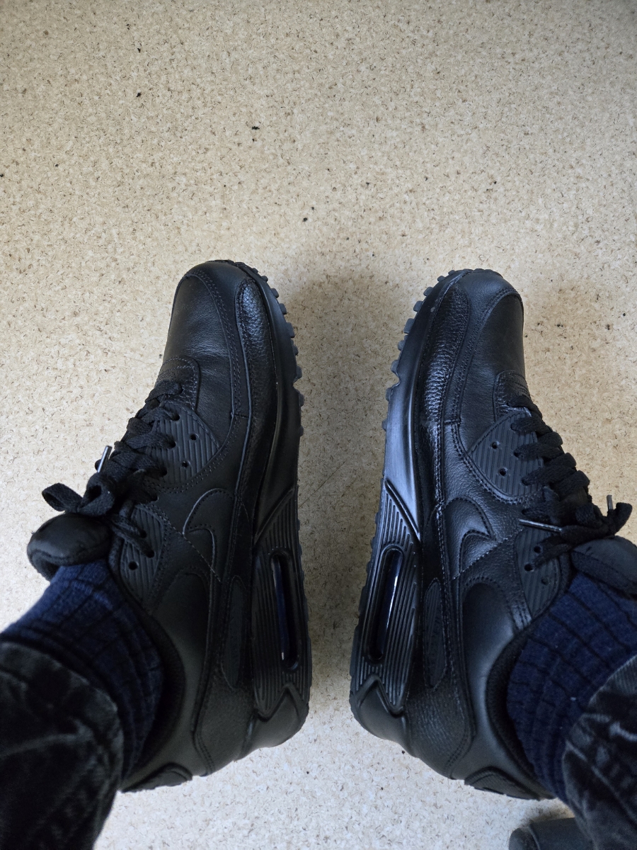 custom review-Nike Air Max 90 Амортизация устойчивый к истиранию дышащий низкий топ амортизирующий повседневная обувь для бега мужская чисто черная