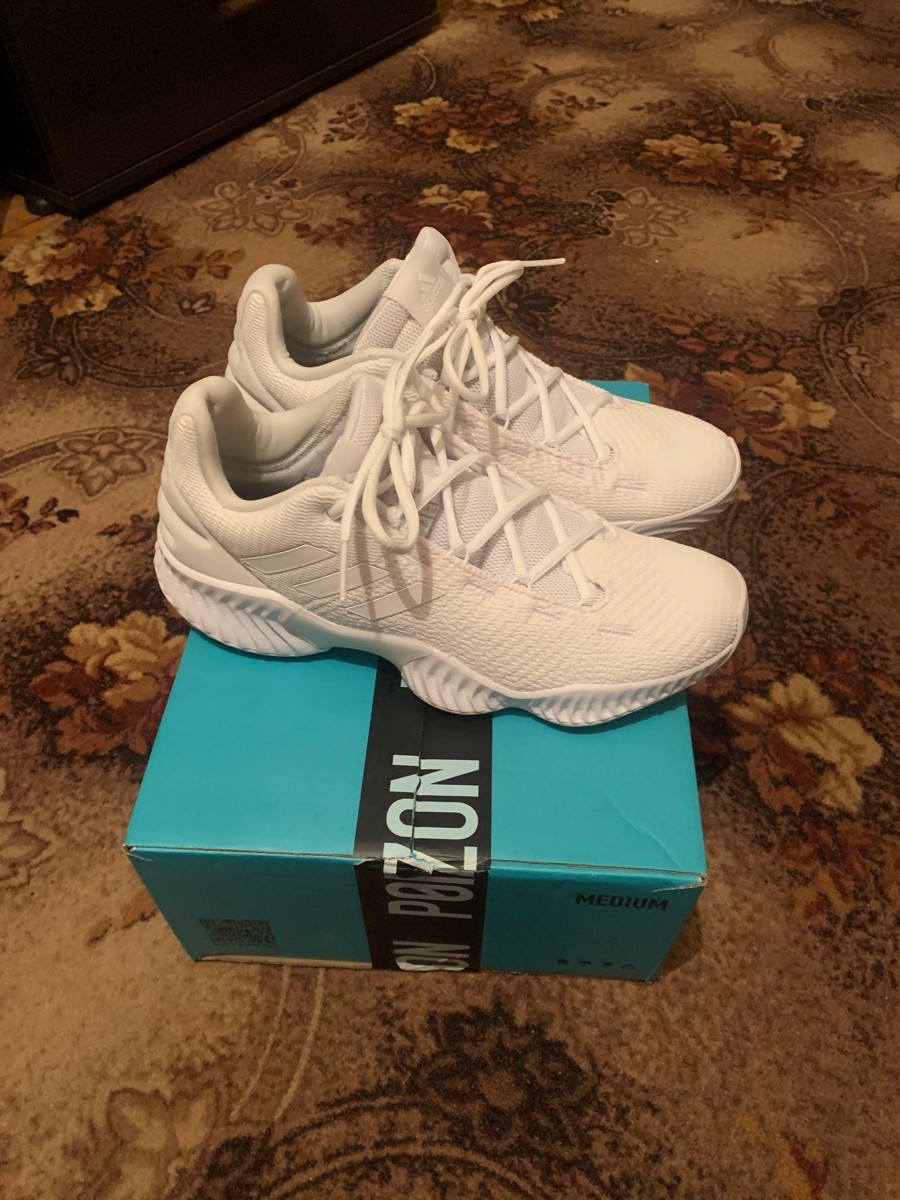 custom review-Adidas Pro Bounce 2018 Low Shock Absorbers Противоскользящий Низкий Топ Баскетбольные кроссовки Мужской Белый