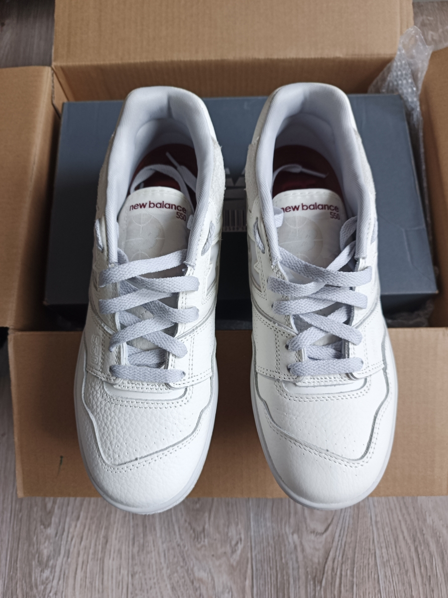 custom review-New Balance NB 550 Устойчивый к истиранию Низкий Топ Винтажные Баскетбольные Кроссовки Унисекс Белый