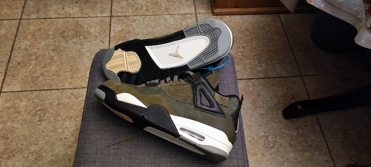 custom review-Jordan Air Джордан 4 'Оливковый' MID Топ Винтажные баскетбольные кроссовки Мужской Армейский зеленый