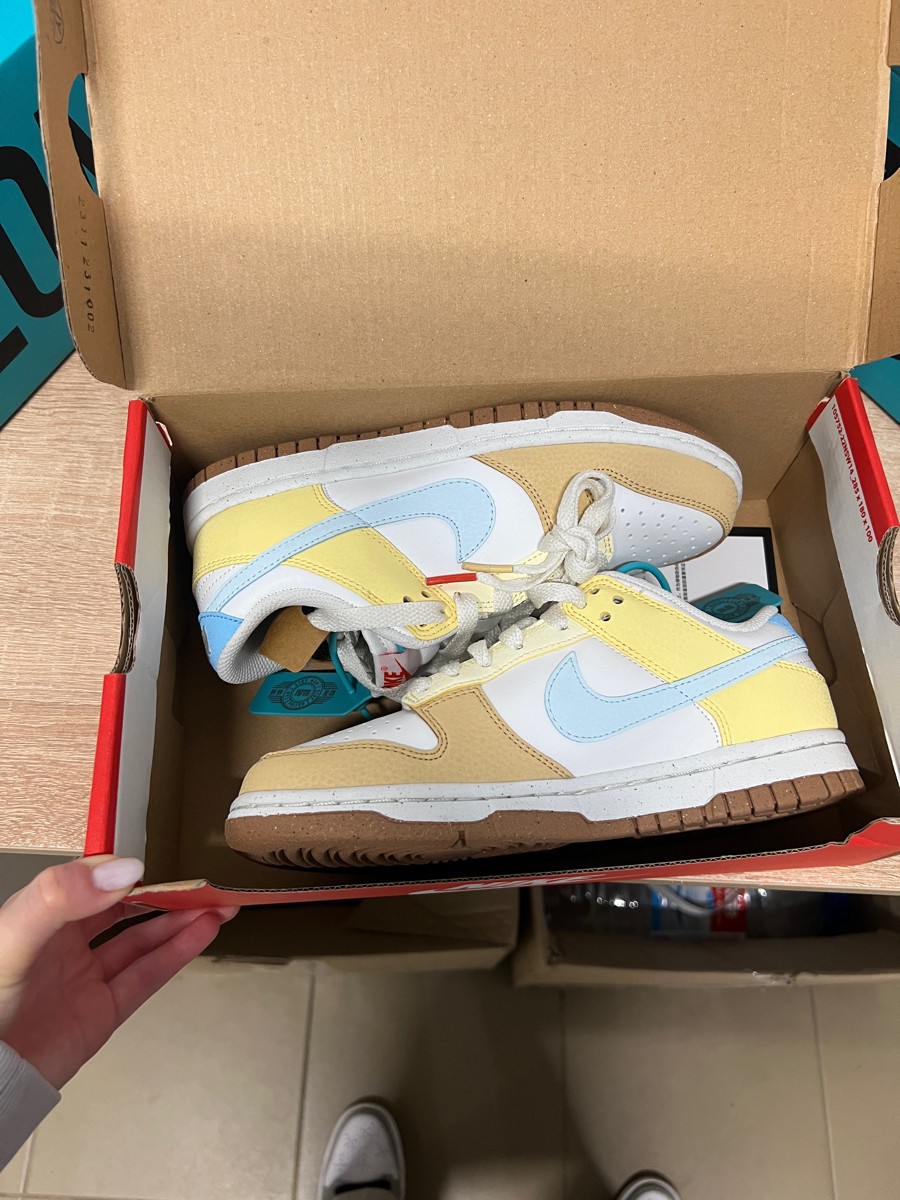 custom review-Nike Dunk Next Nature Low Топ Кроссовки для скейтбординга Женские Белый Коричневый Синий