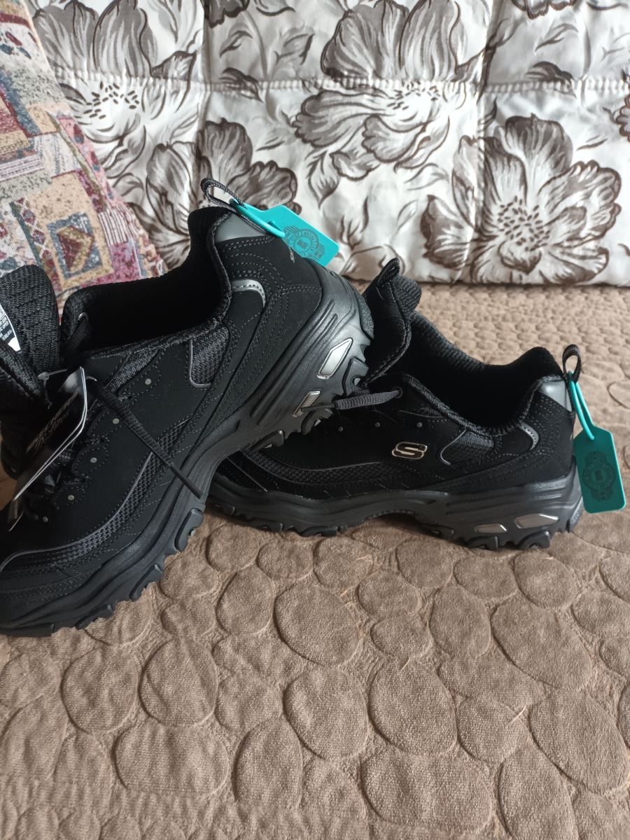 custom review-Skechers D'LITES 1,0 Амортизация Дышащий Увеличение Высоты Низкий Топ Повседневная Обувь Мужская Черный