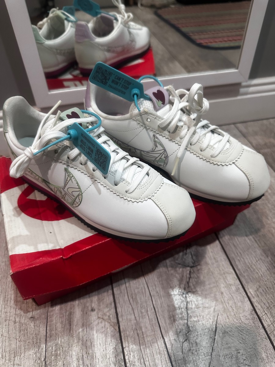 custom review-Nike Cortez Non Bottom Slip Легкий Низкий Топ Марафон Беговые кроссовки Женские Розовый Белый