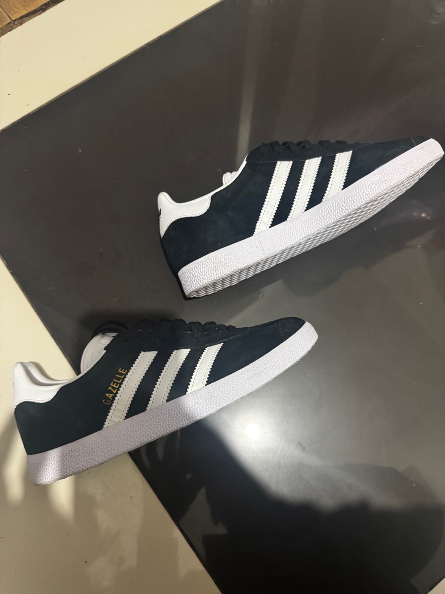 custom review-Adidas Originals Gazelle Покрытие Устойчивое к истиранию Поддержка Низкий Верх Скейтборд Кроссовки Унисекс Черный Белый Золото