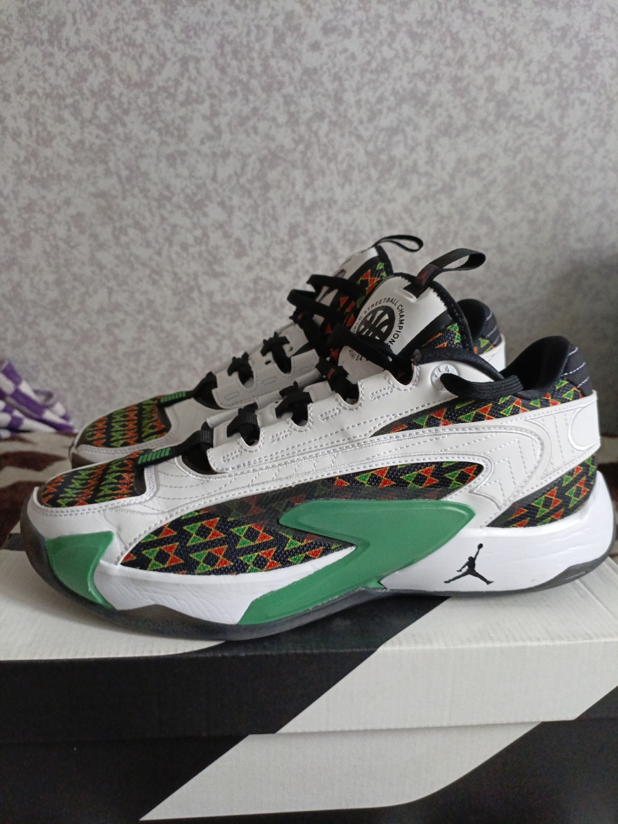 custom review-Джордан Luka 2 Амортизаторы Shock Absorbers Противоскользящие Устойчивые к истиранию Дышащие Низкие Баскетбольные кроссовки Мужские Белые Зеленые