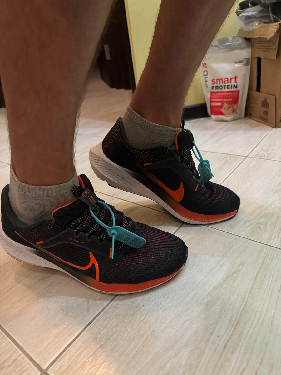 custom review-Nike Air Zoom Pegasus 40 Беговые кроссовки Низкий топ Черный Оранжевый Мужской