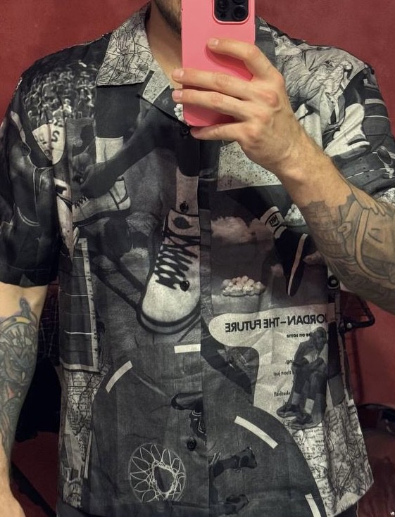 custom review-Джордан Рубашка Мужская Угольный Серый