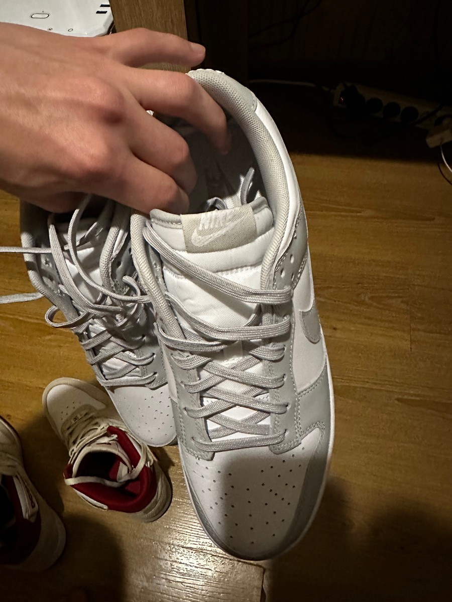 custom review-Nike Dunk Retro 'GREY Fog' Устойчивые к истиранию Низкие Кроссовки для скейтбординга Мужские Серый Белый