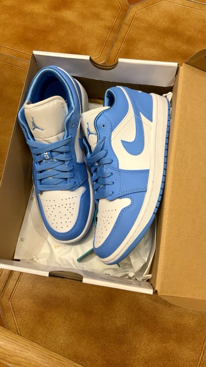 custom review-Jordan Air Jordan 1 Университетский синий устойчивый к истиранию низкий топ винтажные баскетбольные кроссовки женские университетский синий