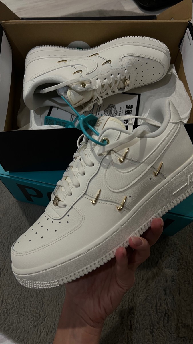 custom review-Nike Air Force 1 Мини Золотой Устойчивый к истиранию Низкий Топ Скейтборд Кроссовки Женские Белый Золотой