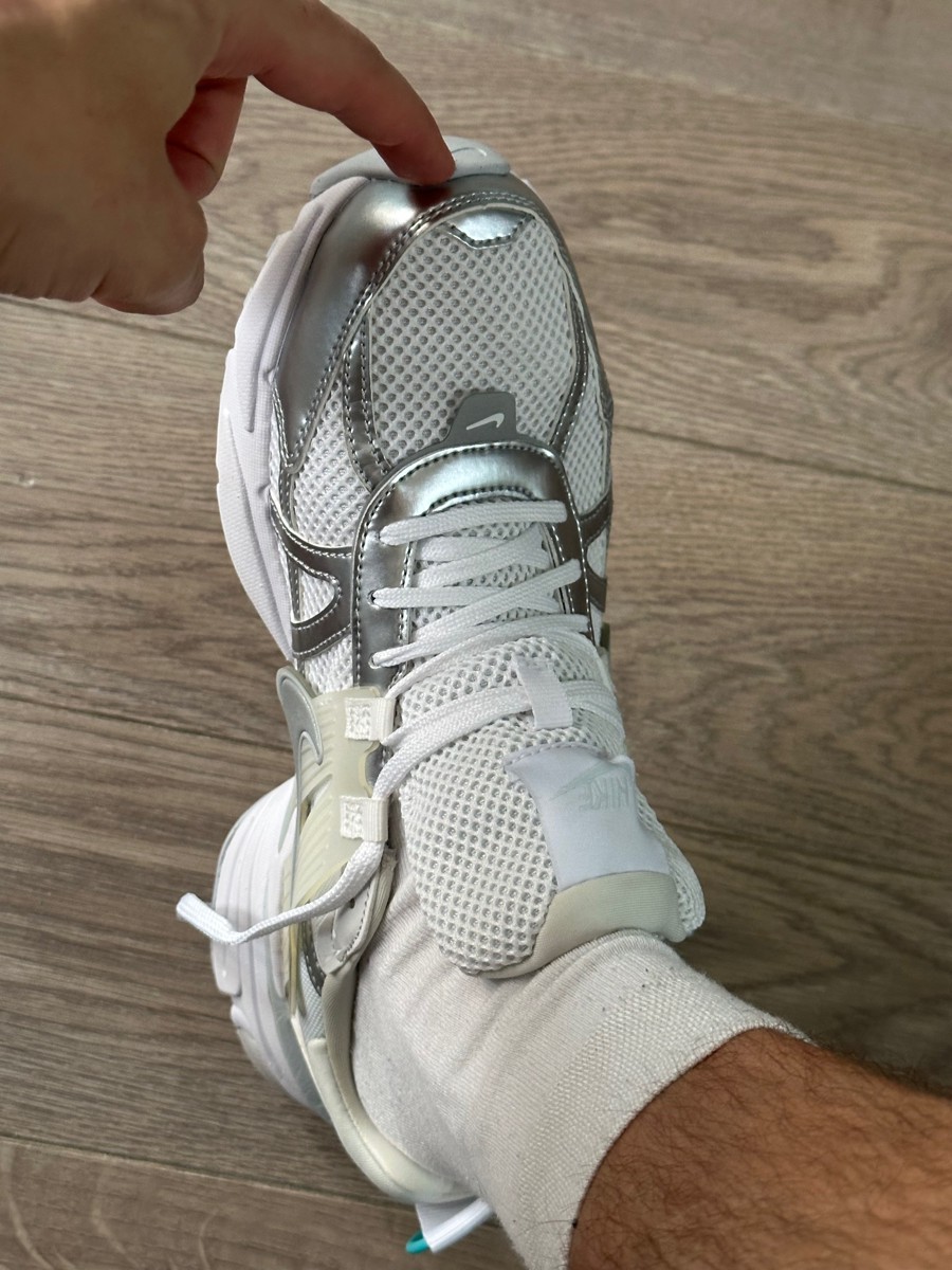 custom review-Nike V2K Run Slip-Resistant Низкий Топ Детские Беговые Кроссовки Серебристо-Белый GS