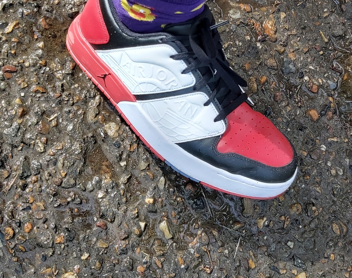 custom review-Джордан Nu Retro 1 Low Топ Винтажные Баскетбольные Кроссовки Мужские Черный Белый Красный