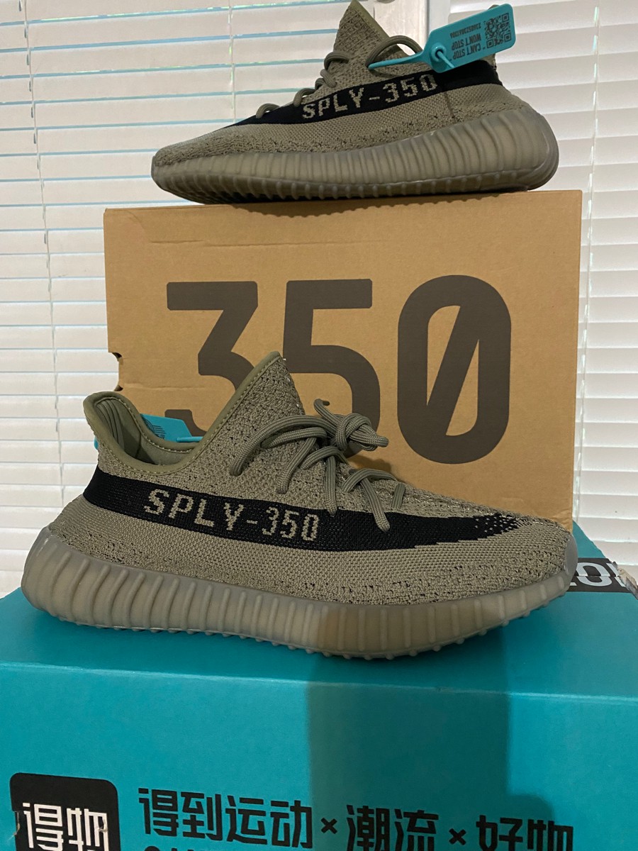 custom review-Adidas Originals Yeezy Boost 350 V2 Серый Черный 'Гранит' Низкий Топ Повседневная Обувь Унисекс Серый Зеленый