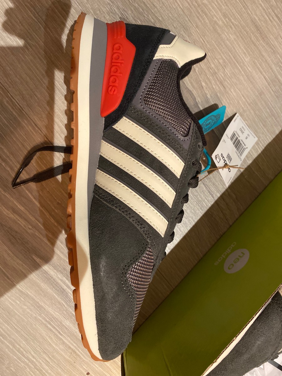 custom review-Adidas Neo 10K Амортизаторы Shock противоскользящие устойчивые к истиранию низкий топ беговые кроссовки Мужской Темно-серый Белый